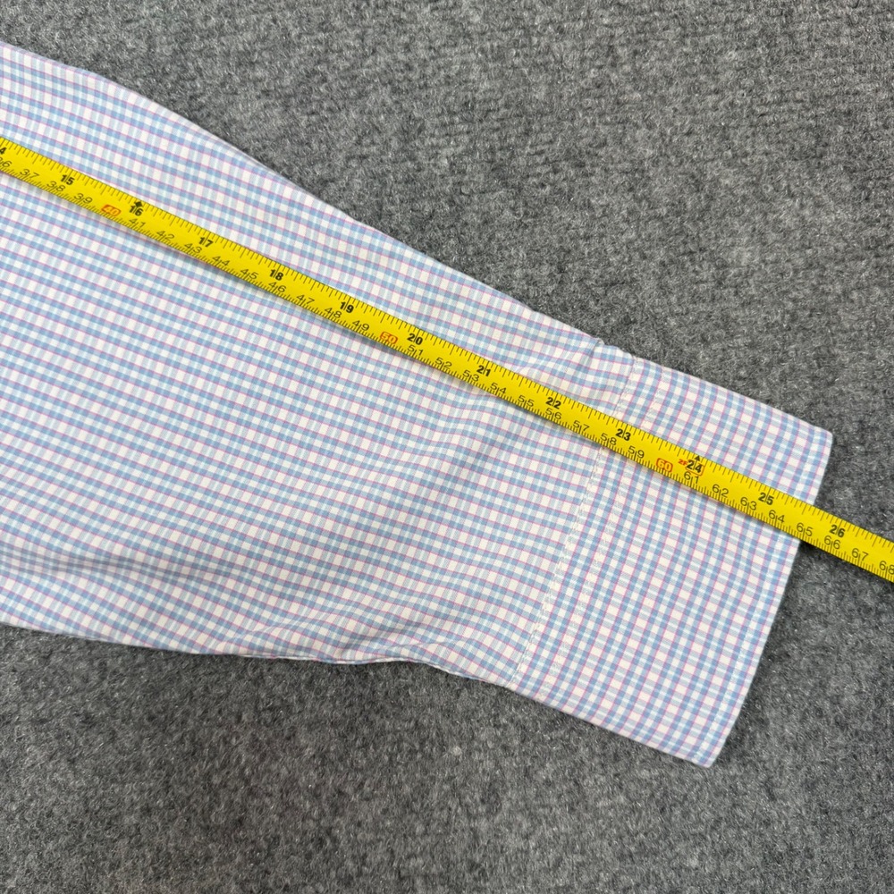 UNTUCKit Mens XXL Blue Pink Gingham Performance Stretch Button Down Shirt - Picture 9 of 10